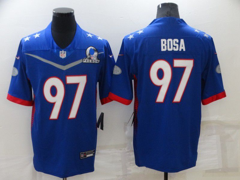 Men San Francisco 49ers #97 Bosa Blue Nike 2022 All star Pro bowl Limited NFL Jersey